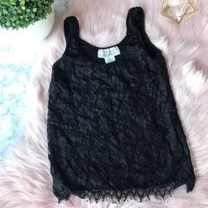5/$15 EUC BB Dakota Black Sleeveless Lace Top XS